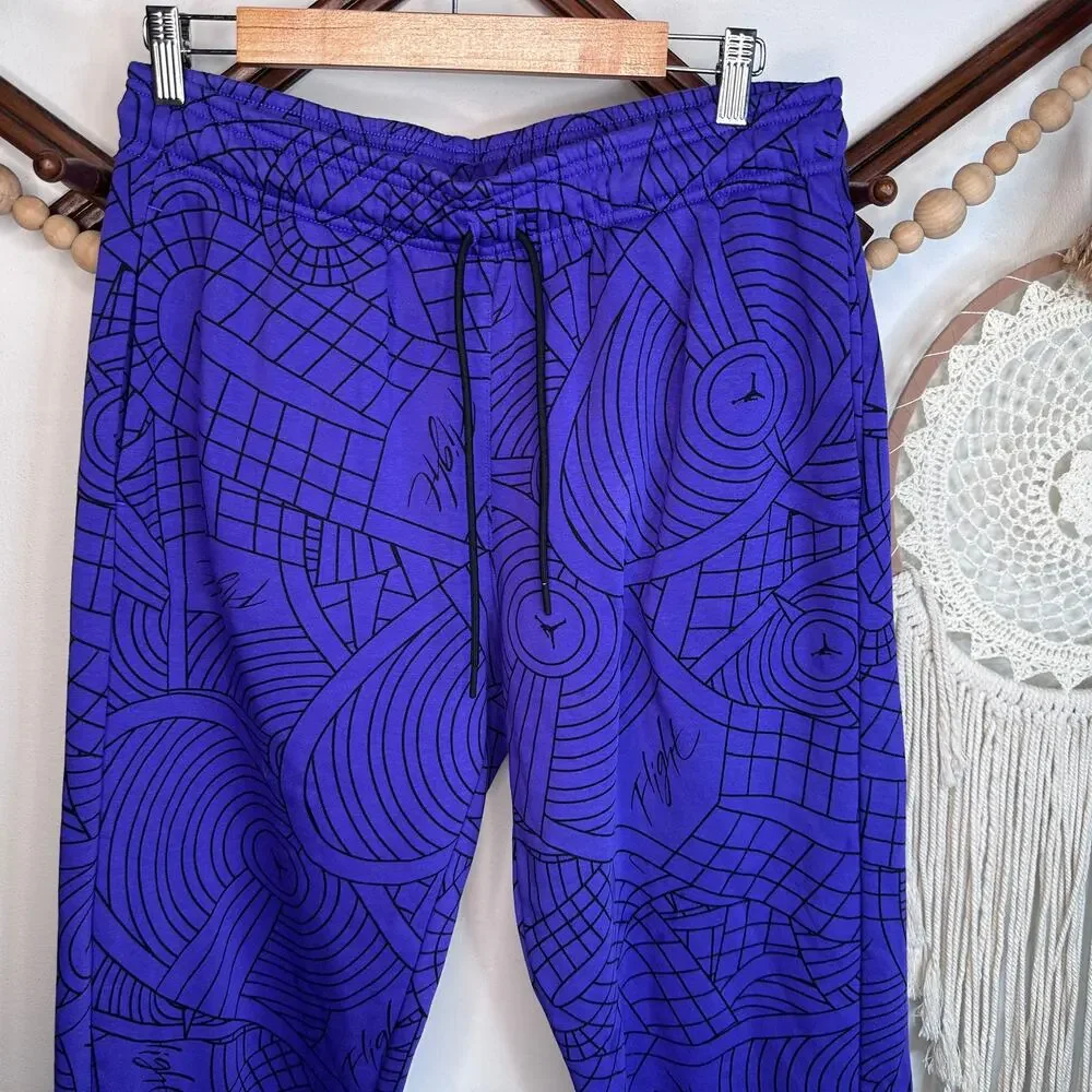 Jordan Purple Geometic Brooklyn Fleece Joggers